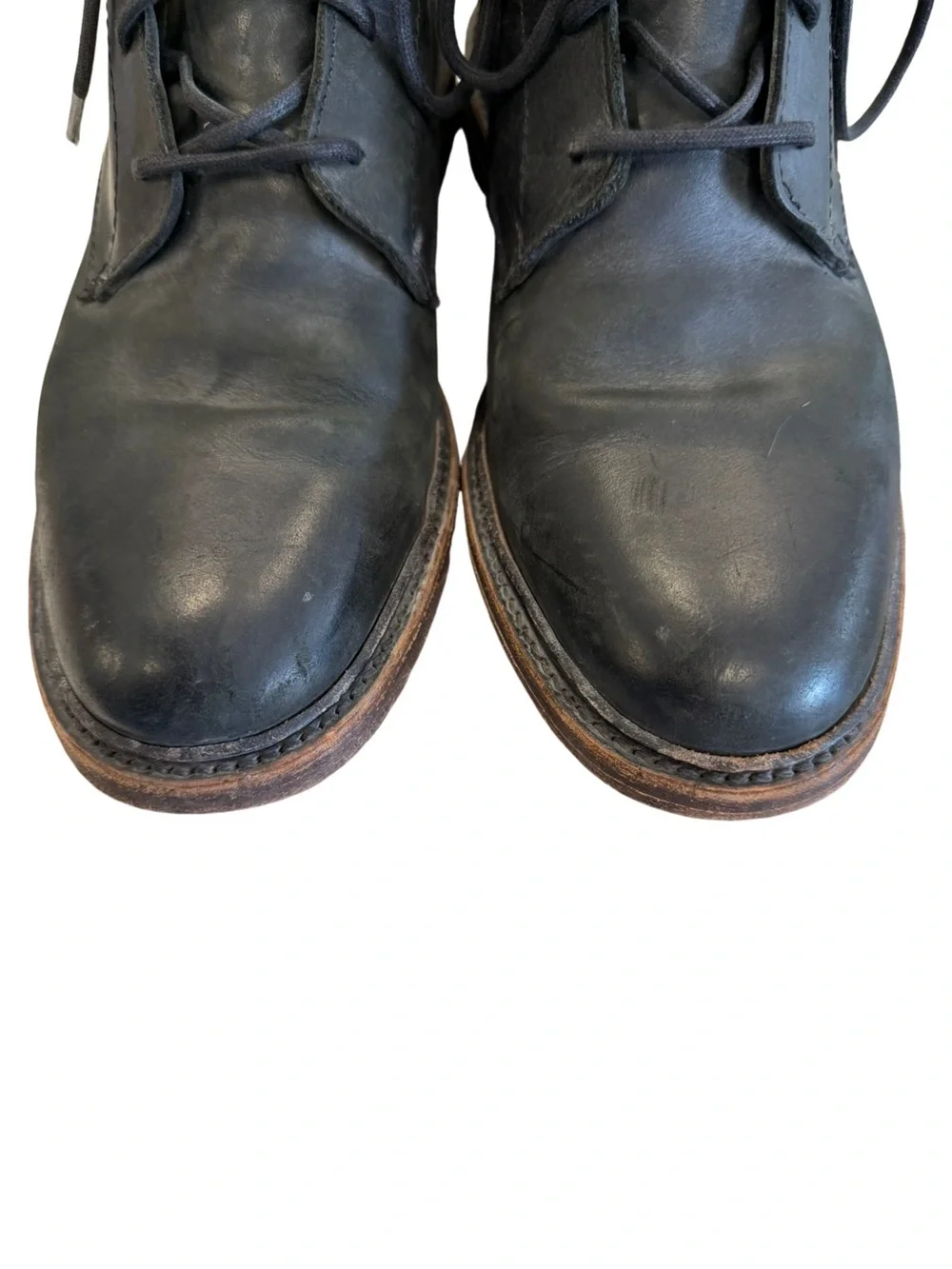Frye James Lace Up Mens Black Leather Lace Up Casual Dress Boots Size 9.5 D
